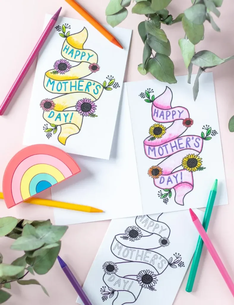 Free Printable! Mother’s Day Card Coloring Page