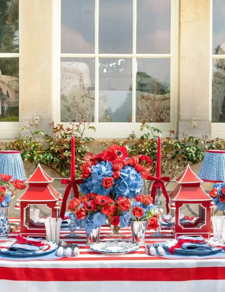 Go for Red and Blue with Statement Florals