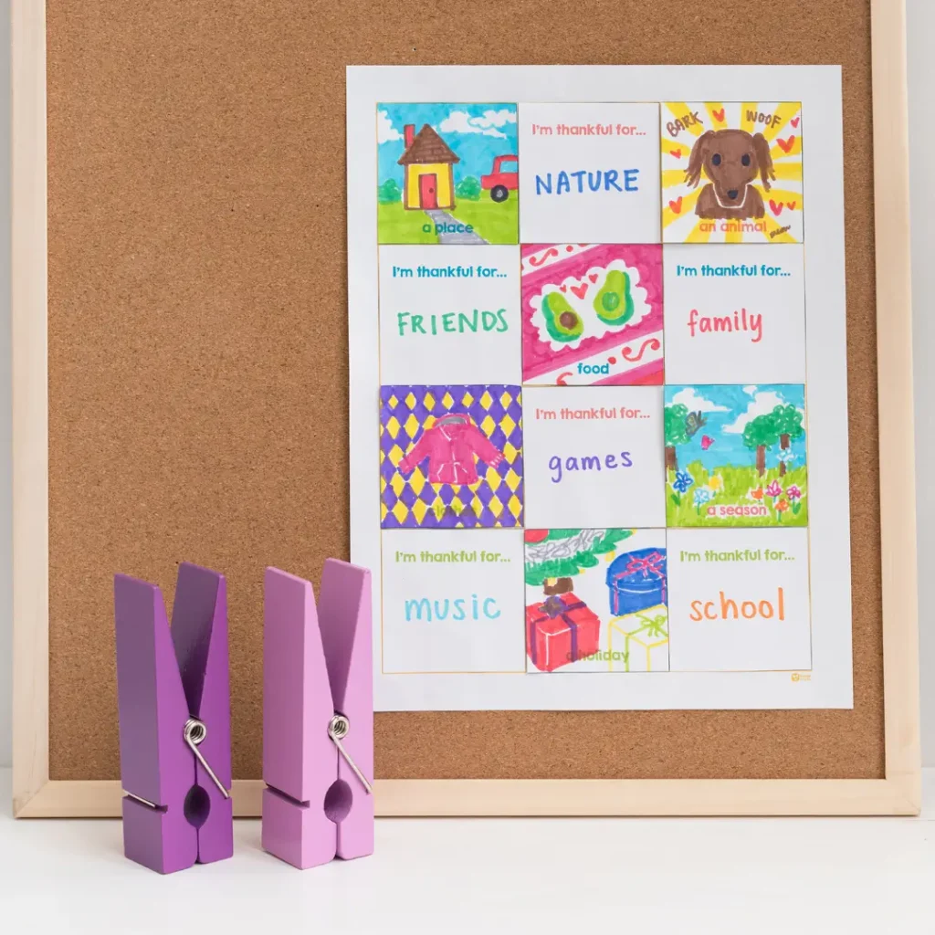 Gratitude collage for kids
