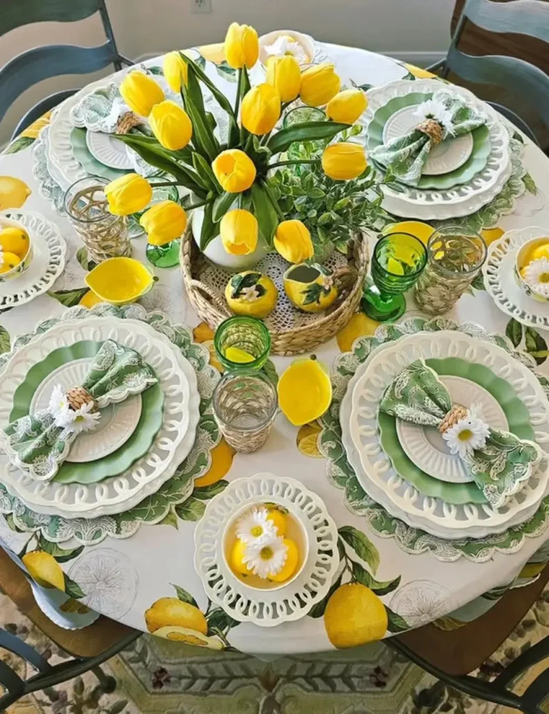 Layer Lemon Prints with Fresh Florals