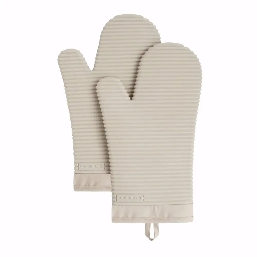 Ribbed Soft Silicone Oven Mitts
