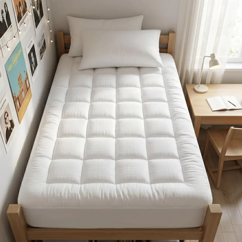 Twin XL Mattress Pad. Dorm Room Essentials