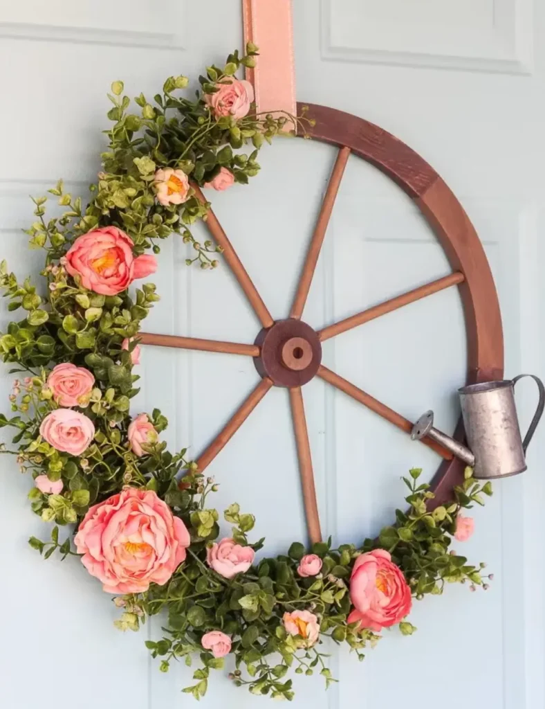 Wagon Wheel Farmhouse Style Wreath