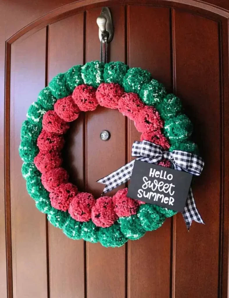 Watermelon Pom Pom Wreath