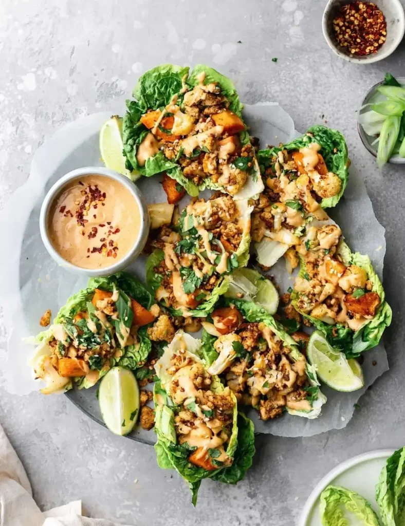 Thai Sweet Potato and Cauliflower Lettuce Wraps