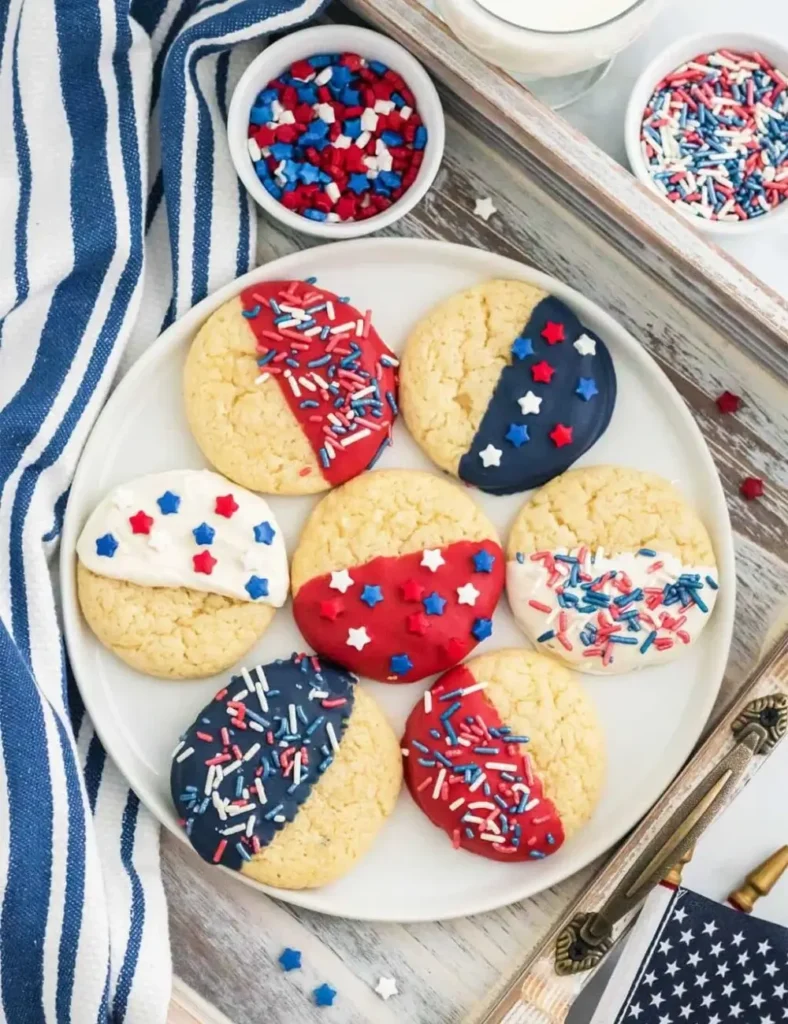 4th of July Cake Mix Cookies. Summer Cookie Recipes