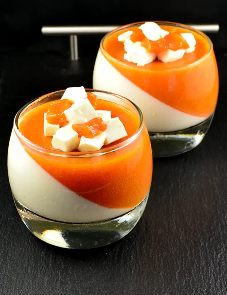 Apricot and Vanilla Panna Cotta. Apricot Dessert Recipes