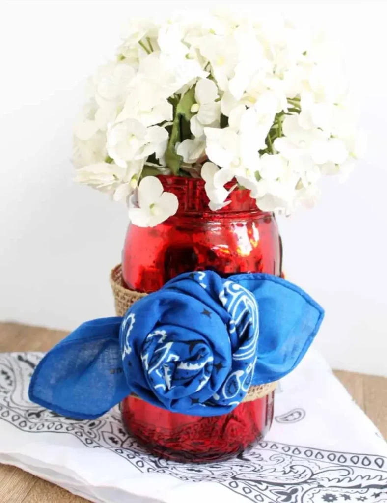 Bandanna Rosette Mason Jar