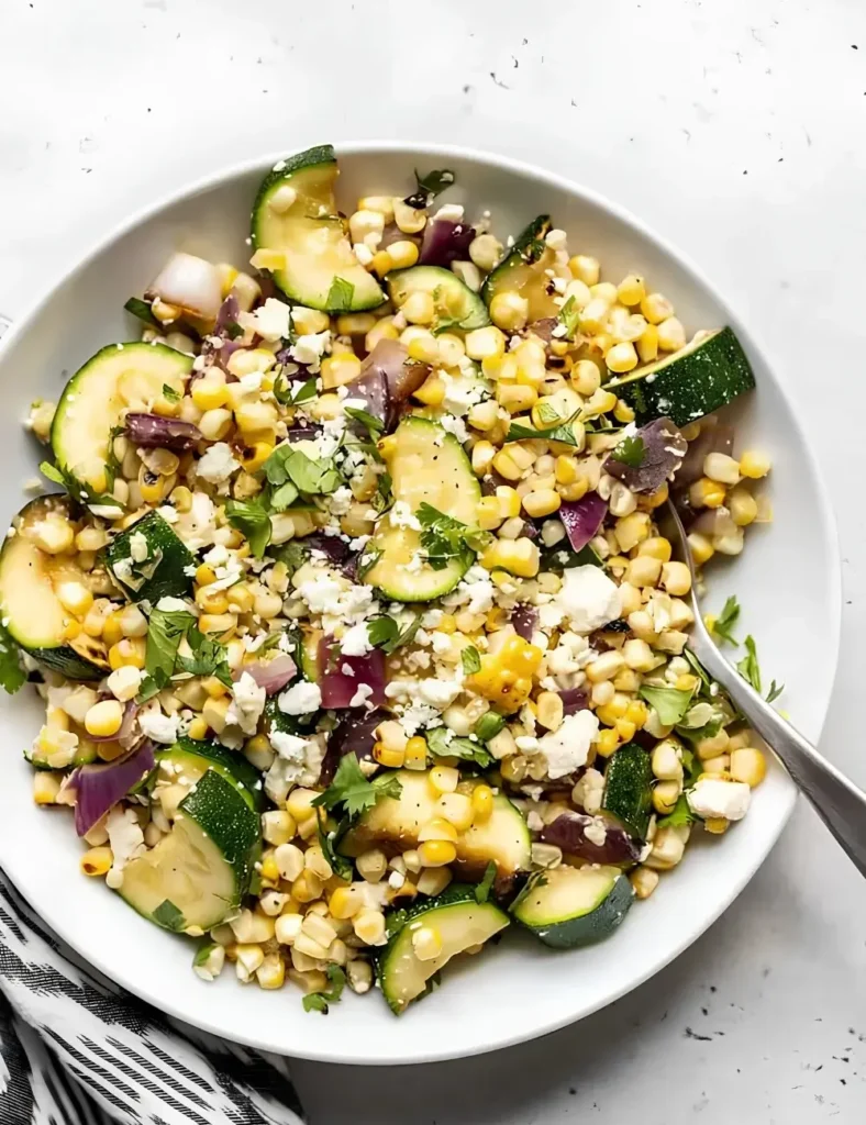 Charred Corn and Zucchini Salad. Summer Potluck Recipes