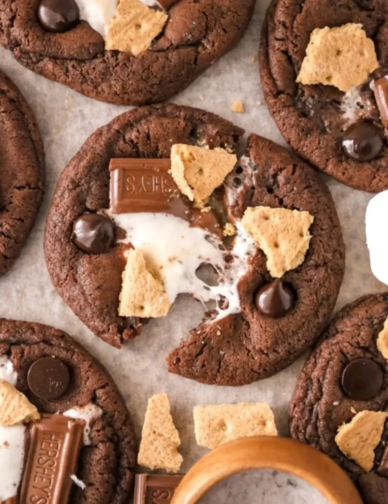 Chocolate S’mores Cookies. Summer Cookie Recipes