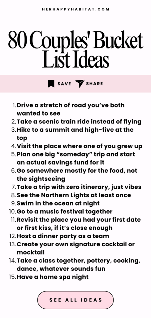 Couples' Bucket List Ideas