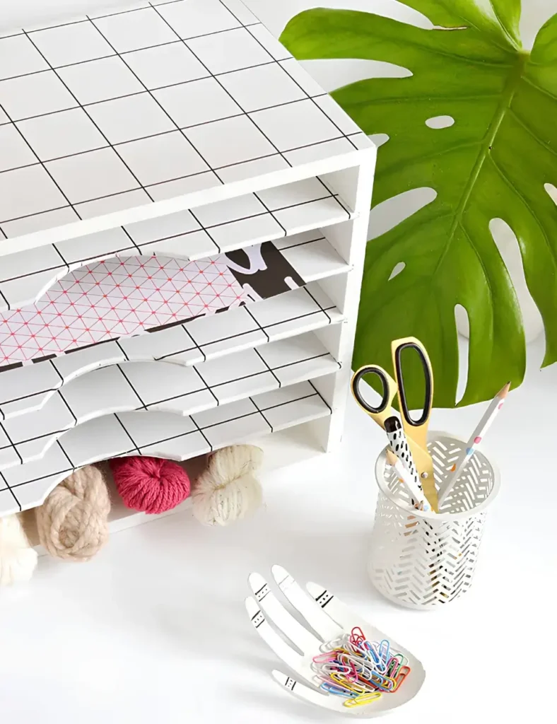 DIY Literature Organizer Makeover. DIY Desk Decor Ideas
