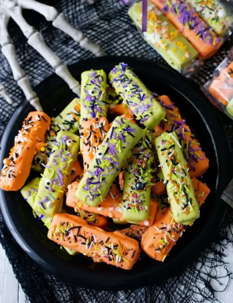 Easy No-Bake Halloween Wafer Cookies. Halloween Desserts