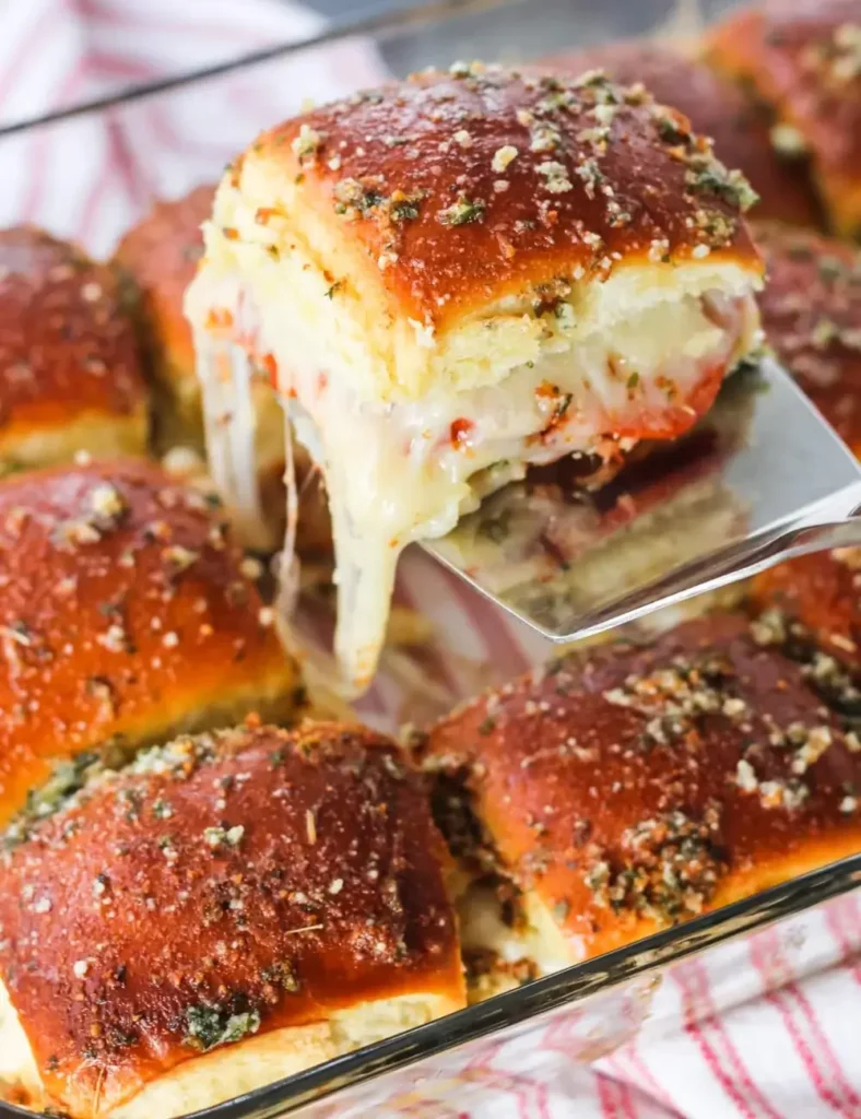 Easy Pepperoni Pizza Sliders. Summer Potluck Recipes
