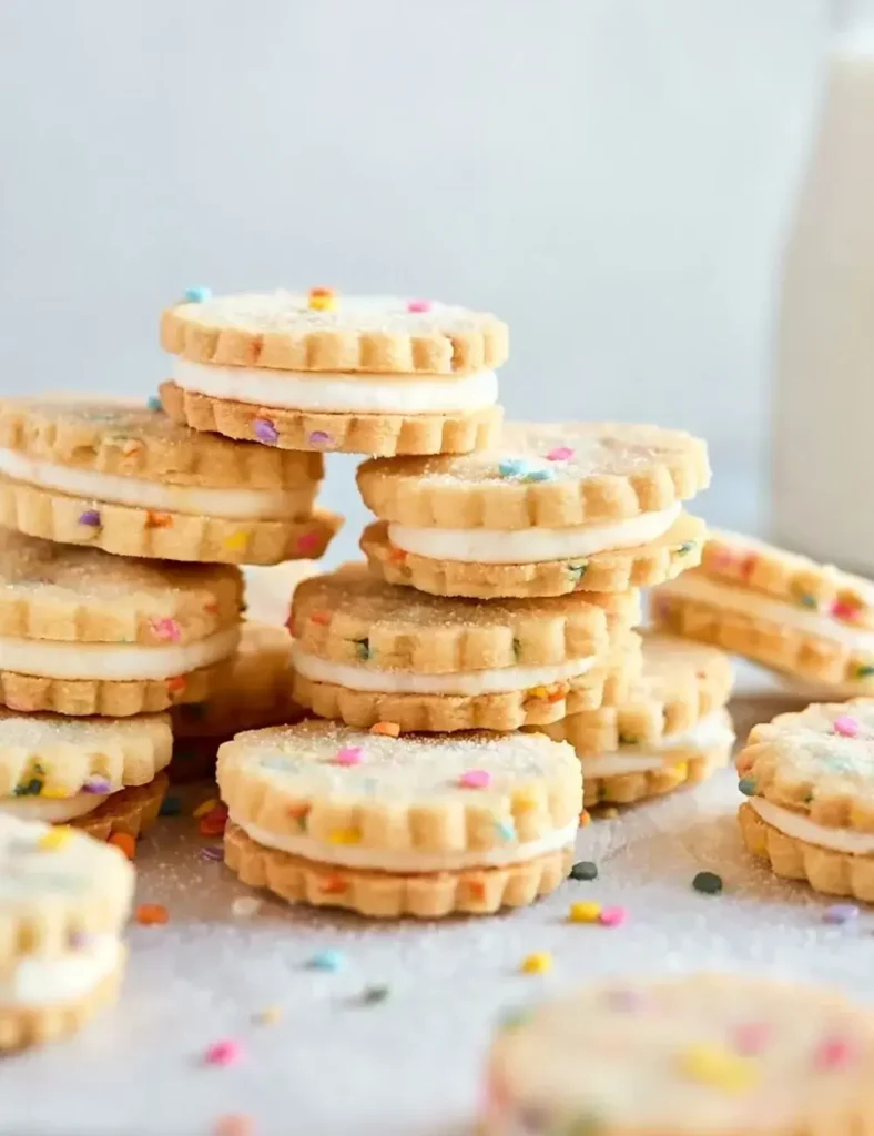 Funfetti Shortbread Sandwich Cookies. Summer Cookie Recipes