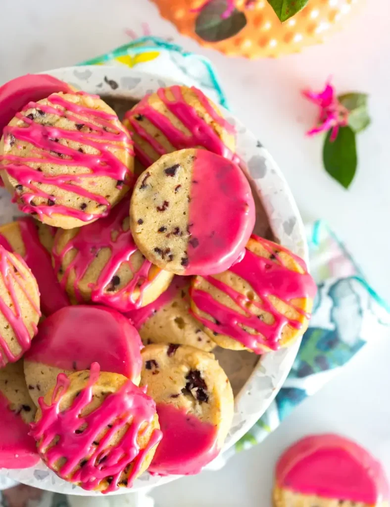 Glazed Hibiscus Shortbread Cookies. Summer Cookie Recipes