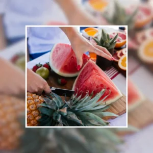 Woman cutting a watermelon. How to Cut a Watermelon