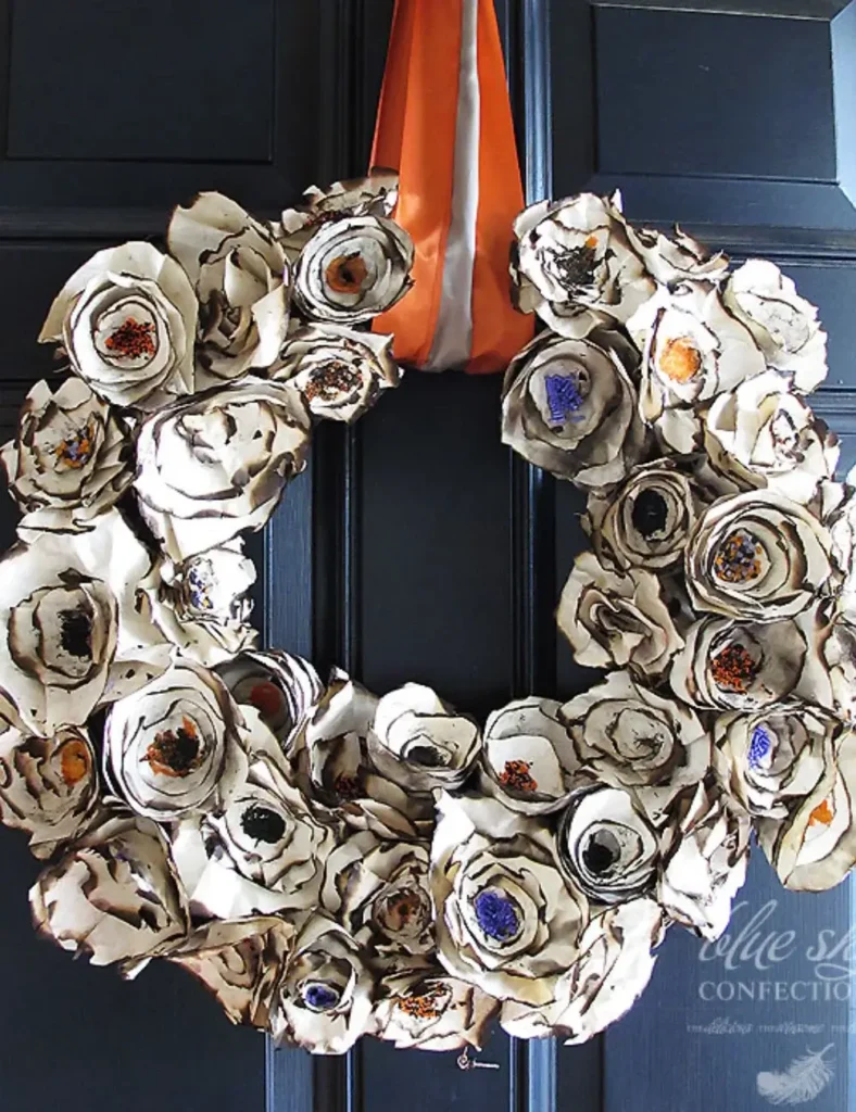 Paper Plates & Cookie Sprinkles Wreath. DIY Halloween Wreaths