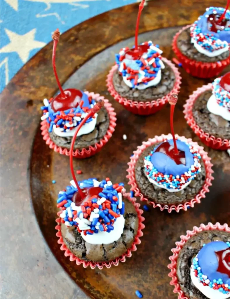 Patriotic Brownie Bombs
