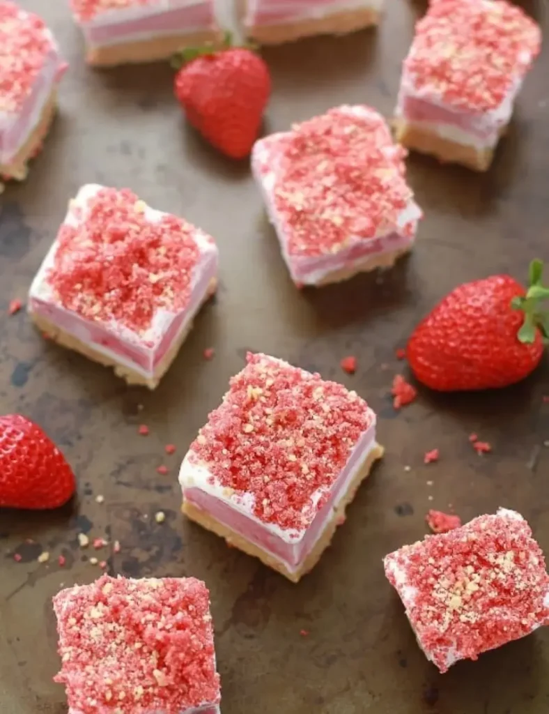 Strawberry Shortcake Ice Cream Bars. Summer Potluck Recipes