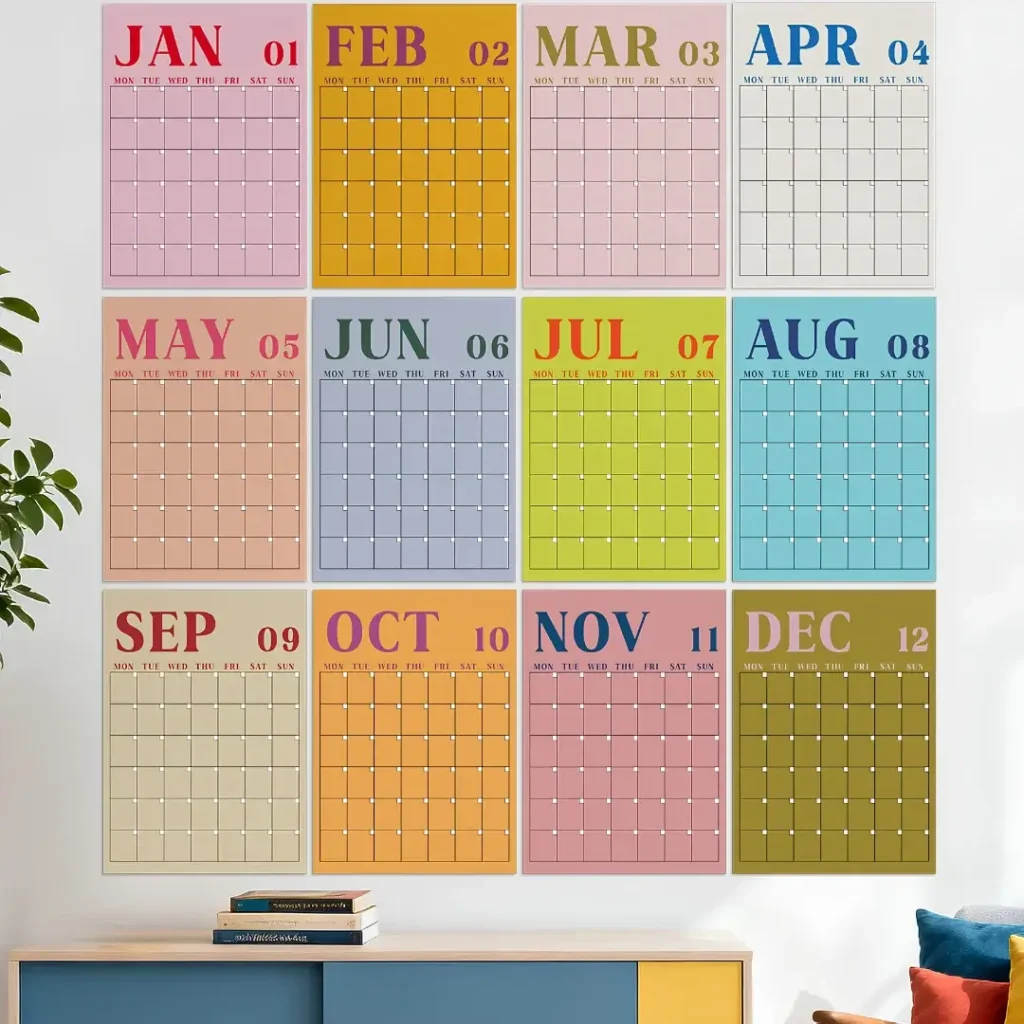 Wall Calendar. Dorm Room Essentials