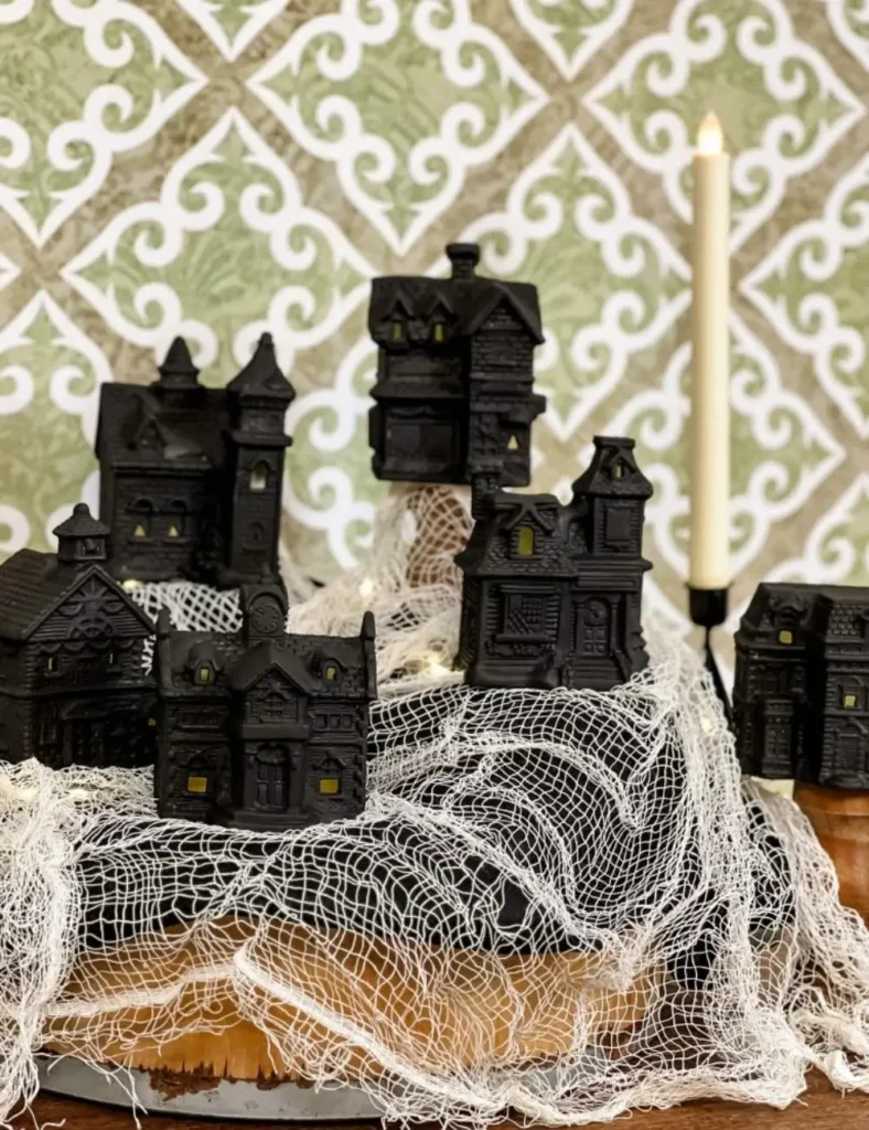 diy halloween village display ideas