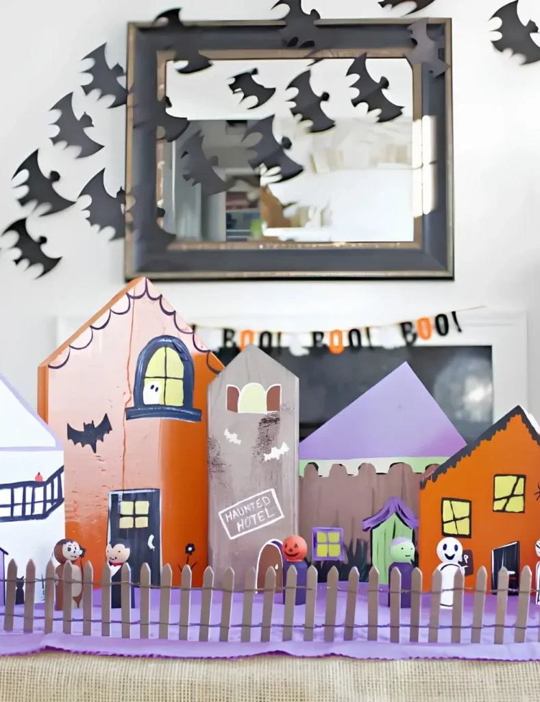 diy halloween village display ideas