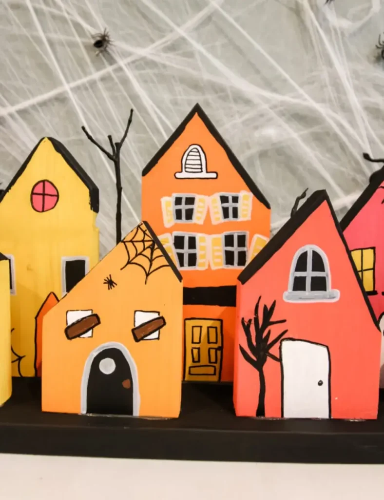 diy halloween village display ideas