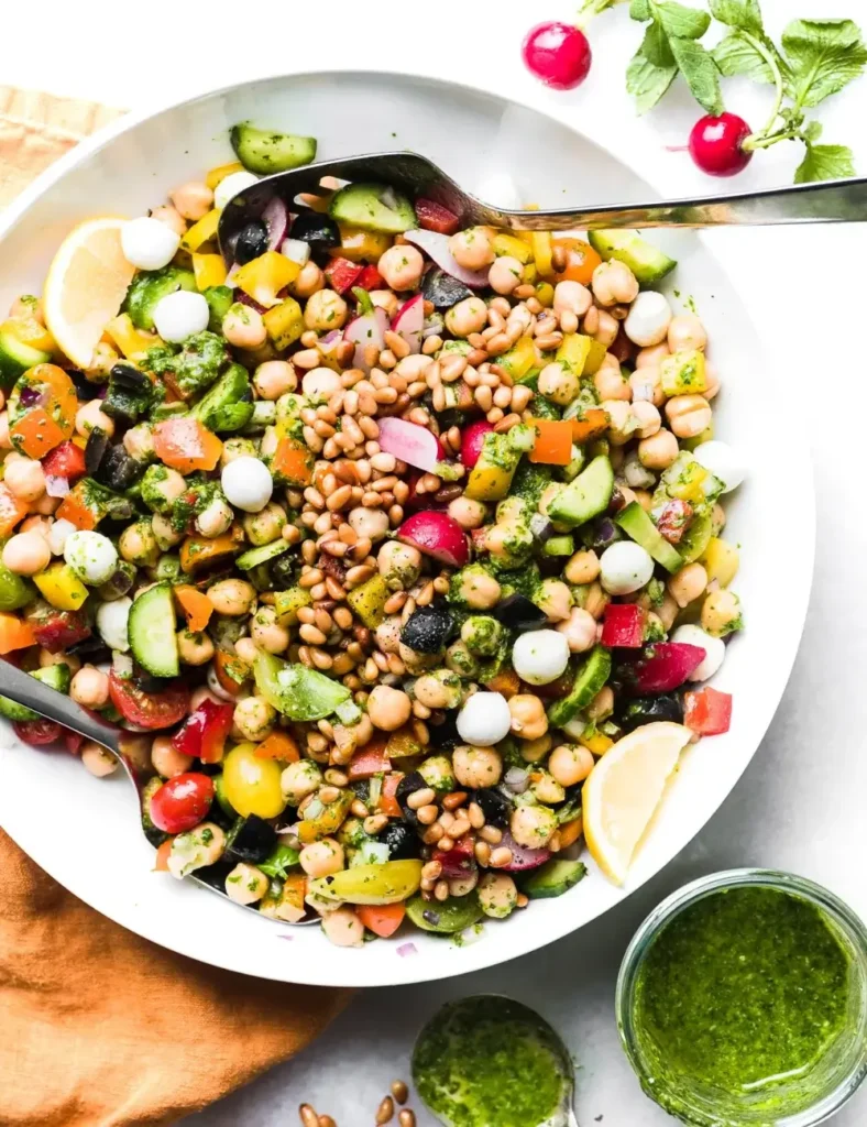 Chickpea Salad with Pesto. Chickpea Salad Recipes