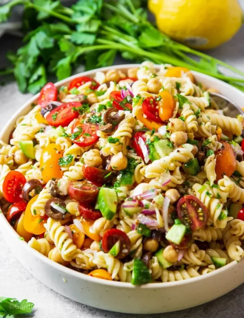 Mediterranean Chickpea Pasta Salad. Chickpea Salad Recipes