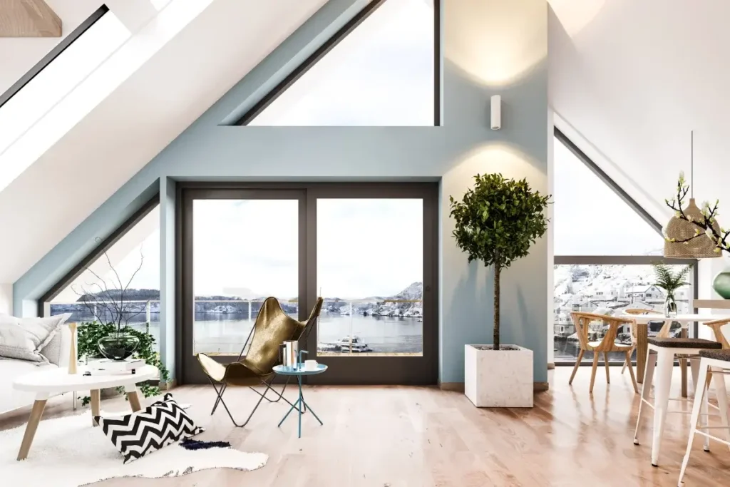 Scandinavian loft interior. Apartment Names