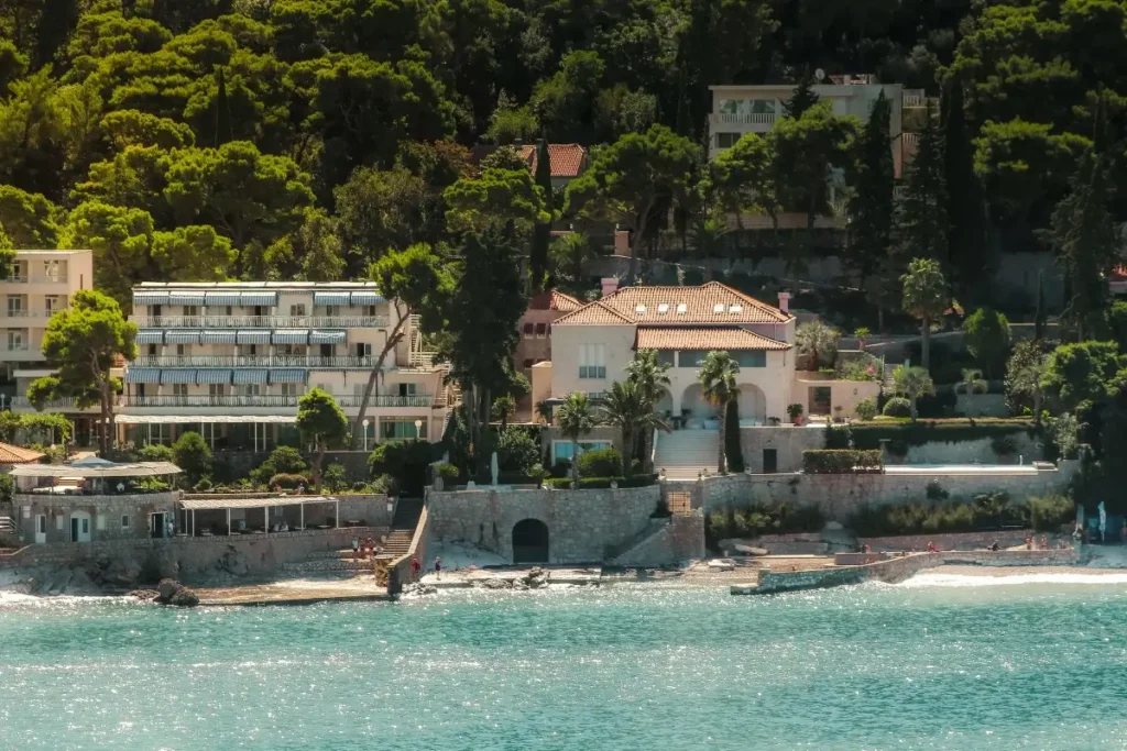 Scenic Beachfront Villas by Lush Greenery. beach house names