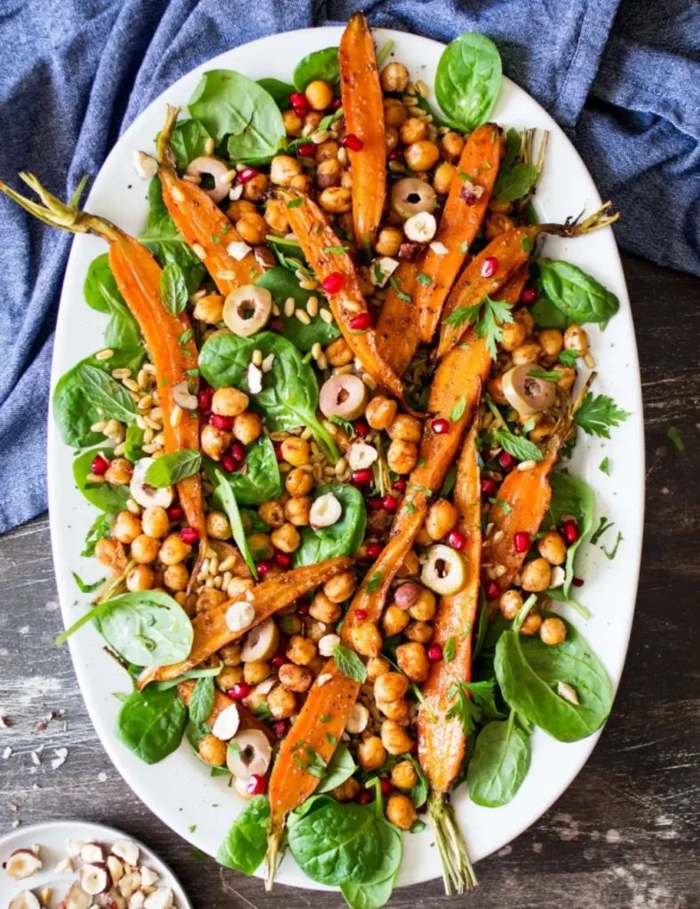 Spiced carrot and chickpea salad. Chickpea Salad Recipes