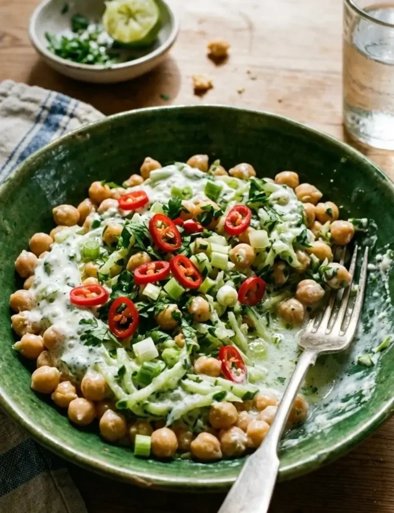 Tzatziki Chickpea Salad with Chilies. Chickpea Salad Recipes