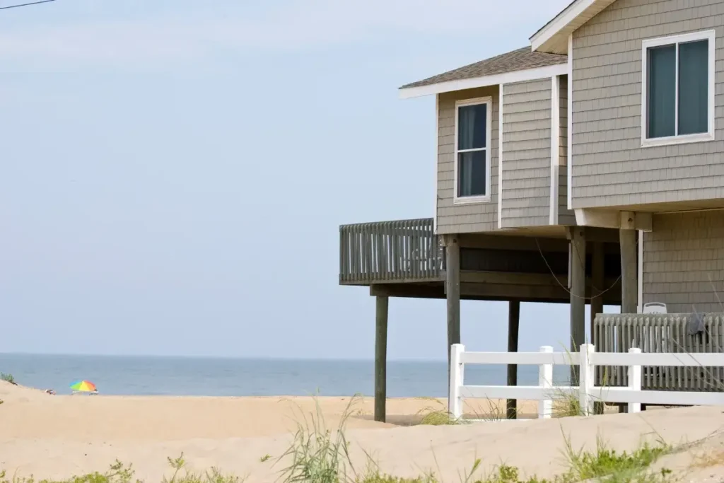 gray beach house in New England, USA. beach house names