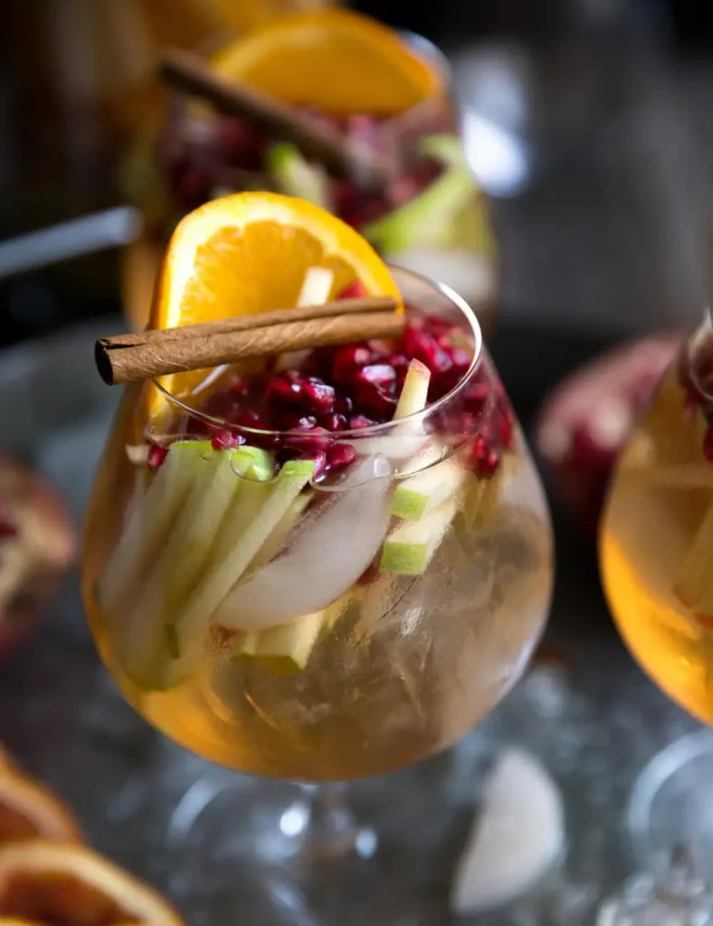 Autumn Rosé Sangria with Apples and Pomegranates
