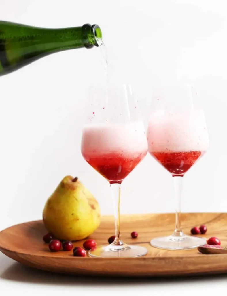 Pear and Cranberry Champagne Cocktail