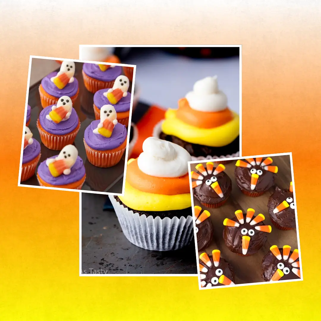 candy corn cupcakes