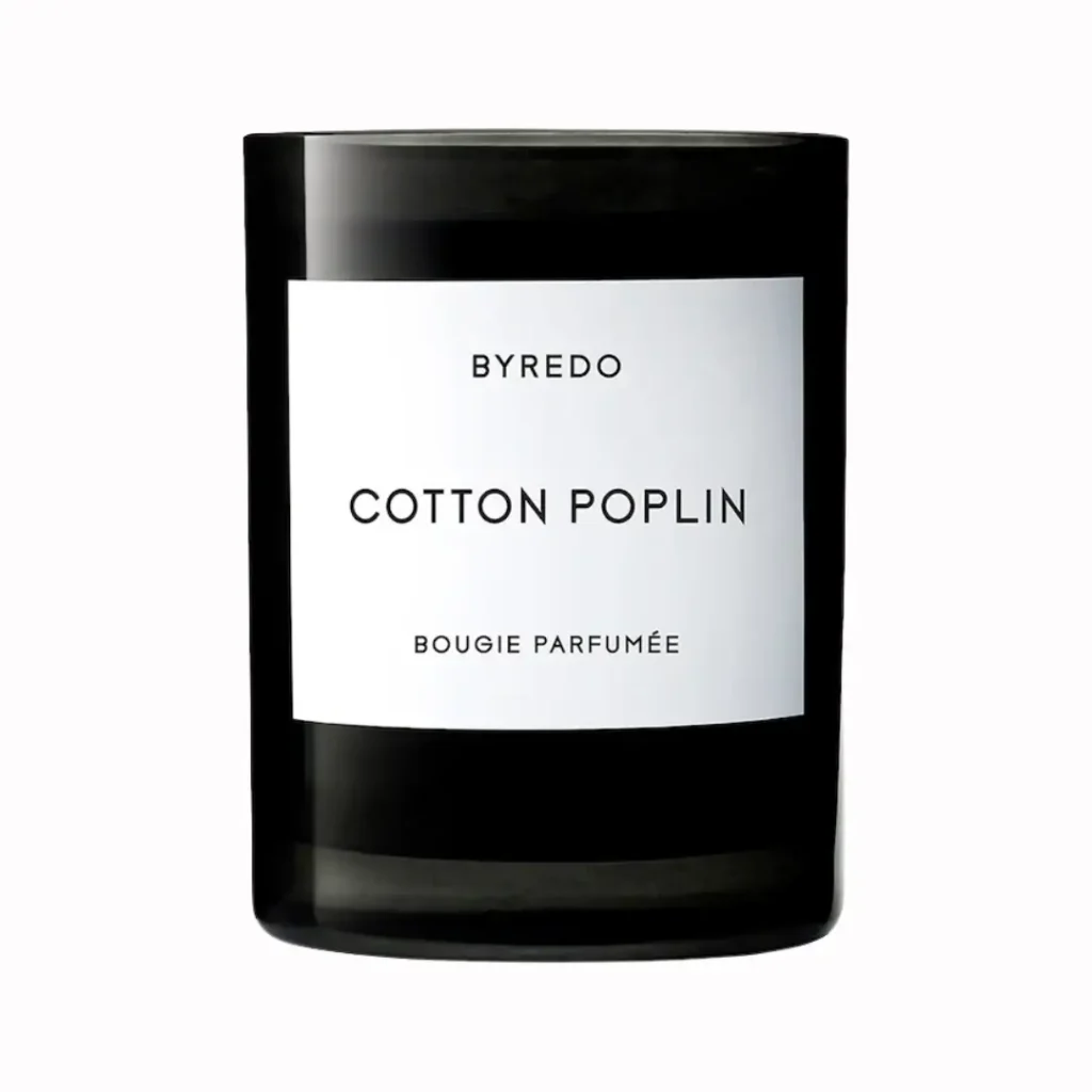Byredo Cotton Poplin scented candle.